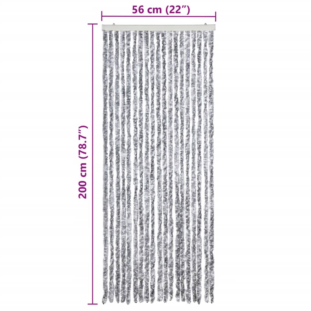 vidaXL Σήτα - Κουρτίνα Πόρτας Λευκό / Γκρι 56 x 200 εκ. από Σενίλ