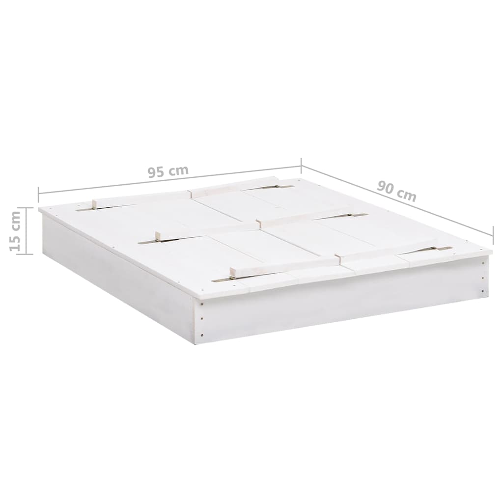 vidaXL Αμμοδόχος Λευκή 95 x 90 x 15 εκ. από Ξύλο Ελάτης