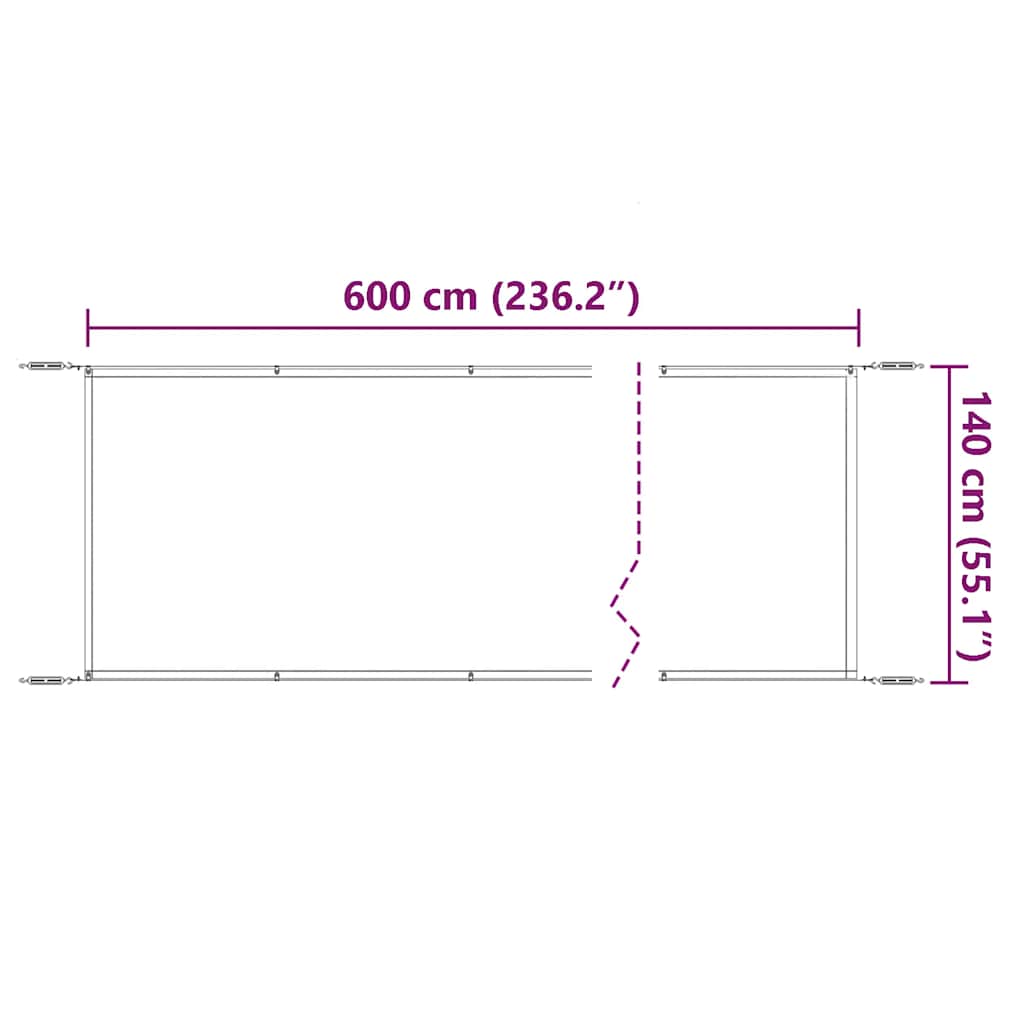 vidaXL Τέντα Κάθετη Ανθρακί 140 x 600 εκ. από Ύφασμα Oxford