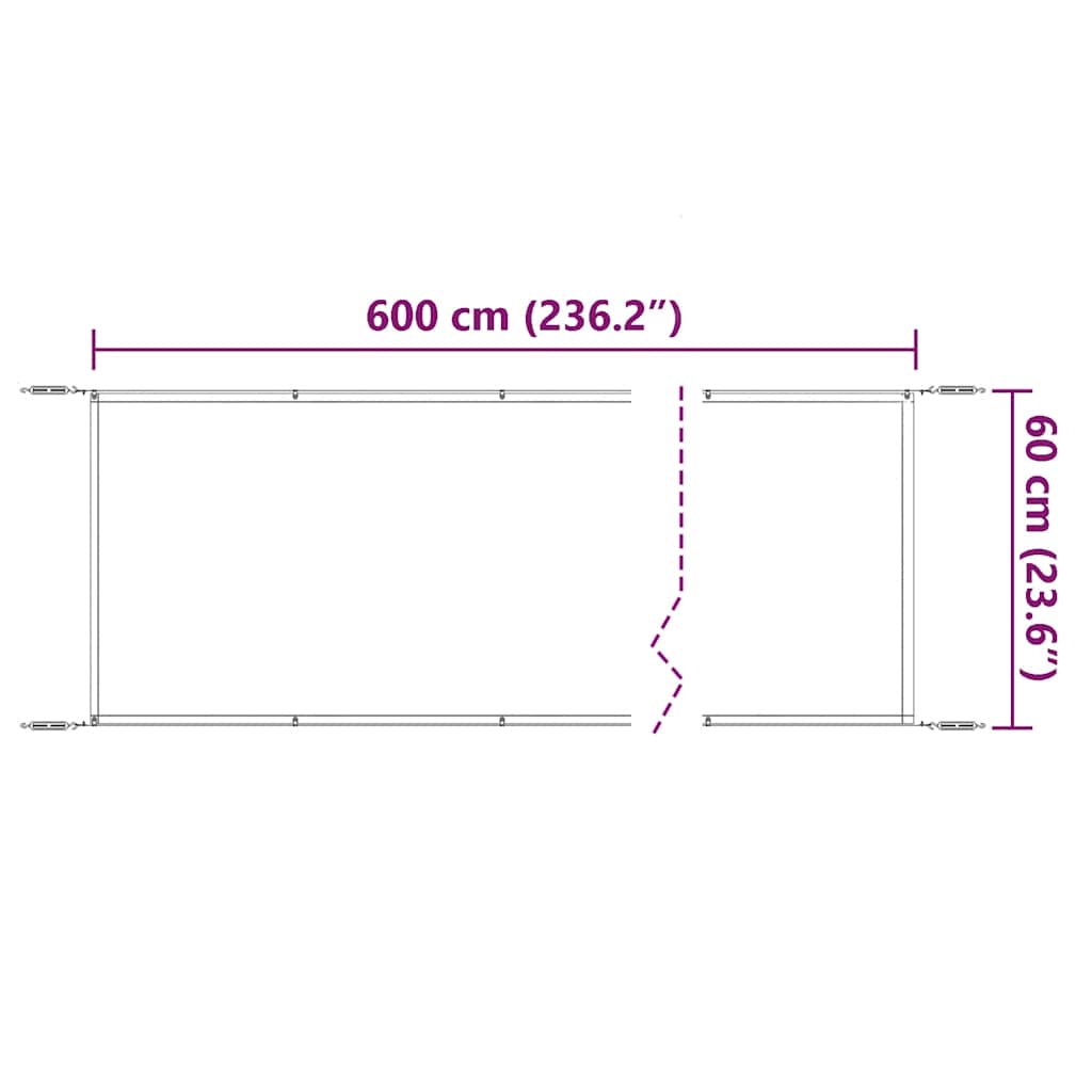 vidaXL Τέντα Κάθετη Ανοιχτό Πράσινο 60 x 600 εκ. από Ύφασμα Oxford