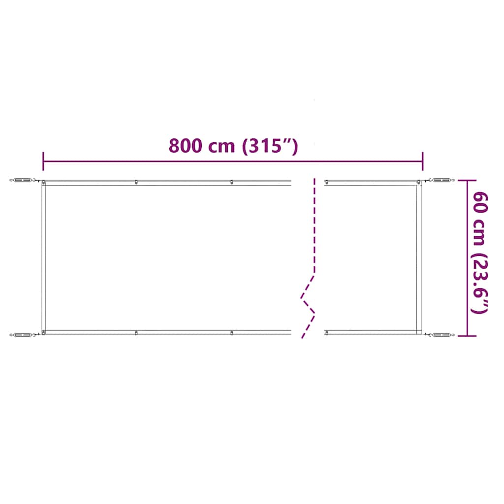 vidaXL Τέντα Κάθετη Ανοιχτό Πράσινο 60 x 800 εκ. από Ύφασμα Oxford