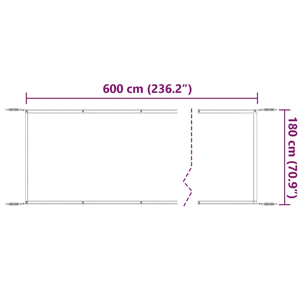 vidaXL Τέντα Κάθετη Ανοιχτό Πράσινο 180 x 600 εκ. από Ύφασμα Oxford