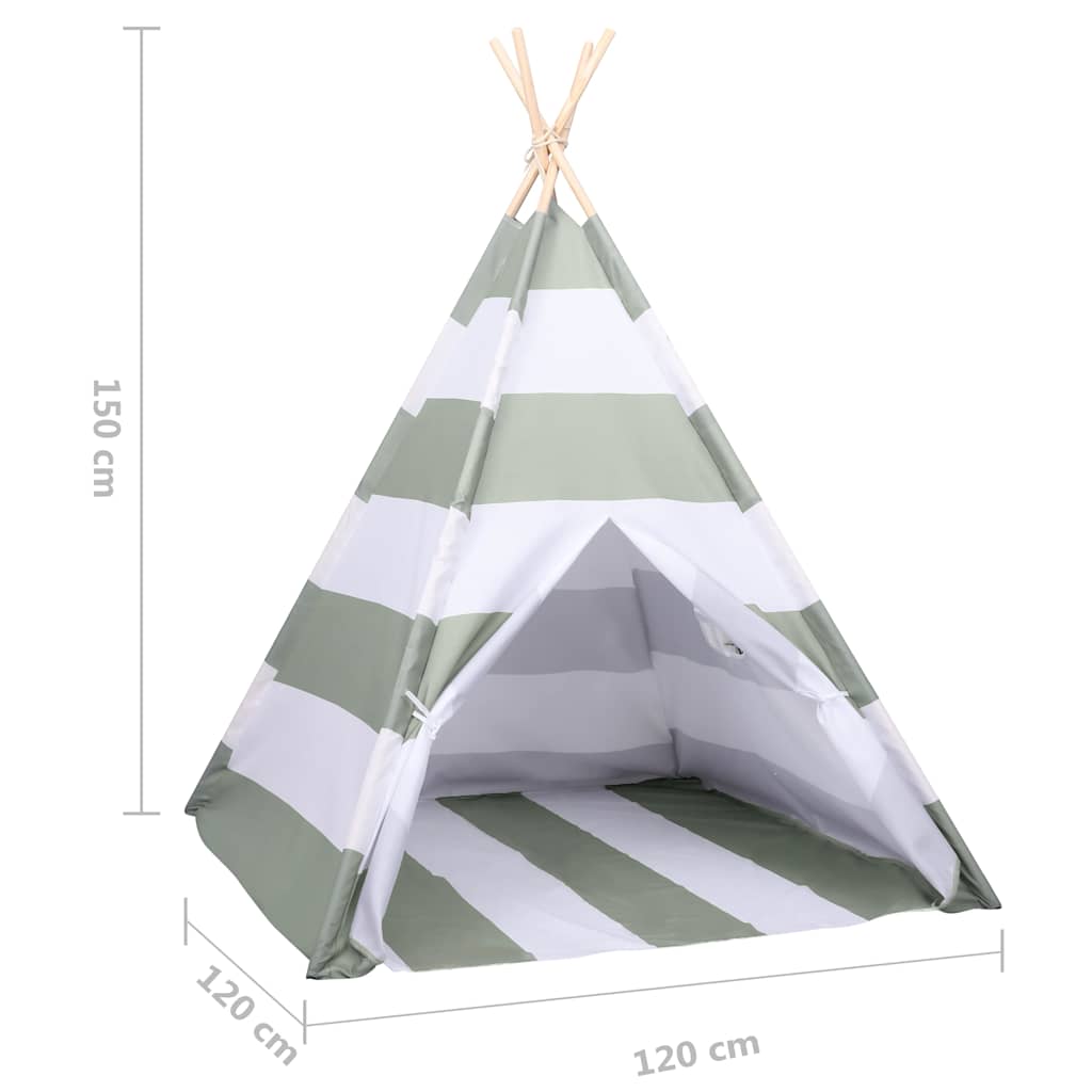 vidaXL Παιδική Σκηνή Ριγέ Γκρι και Λευκό 120 x 120 x 150 cm