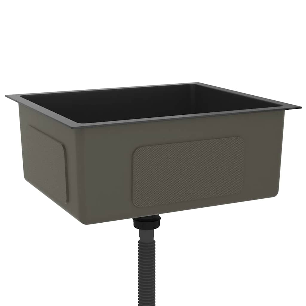 vidaXL Νεροχύτης Κουζίνας Χειροποίητος Μαύρος από Ανοξείδωτο Ατσάλι