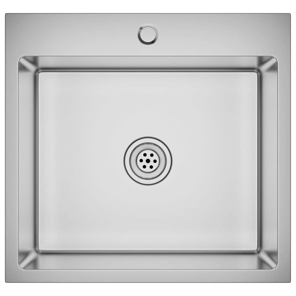 vidaXL Νεροχύτης Κουζίνας Χειροποίητος από Ανοξείδωτο Ατσάλι