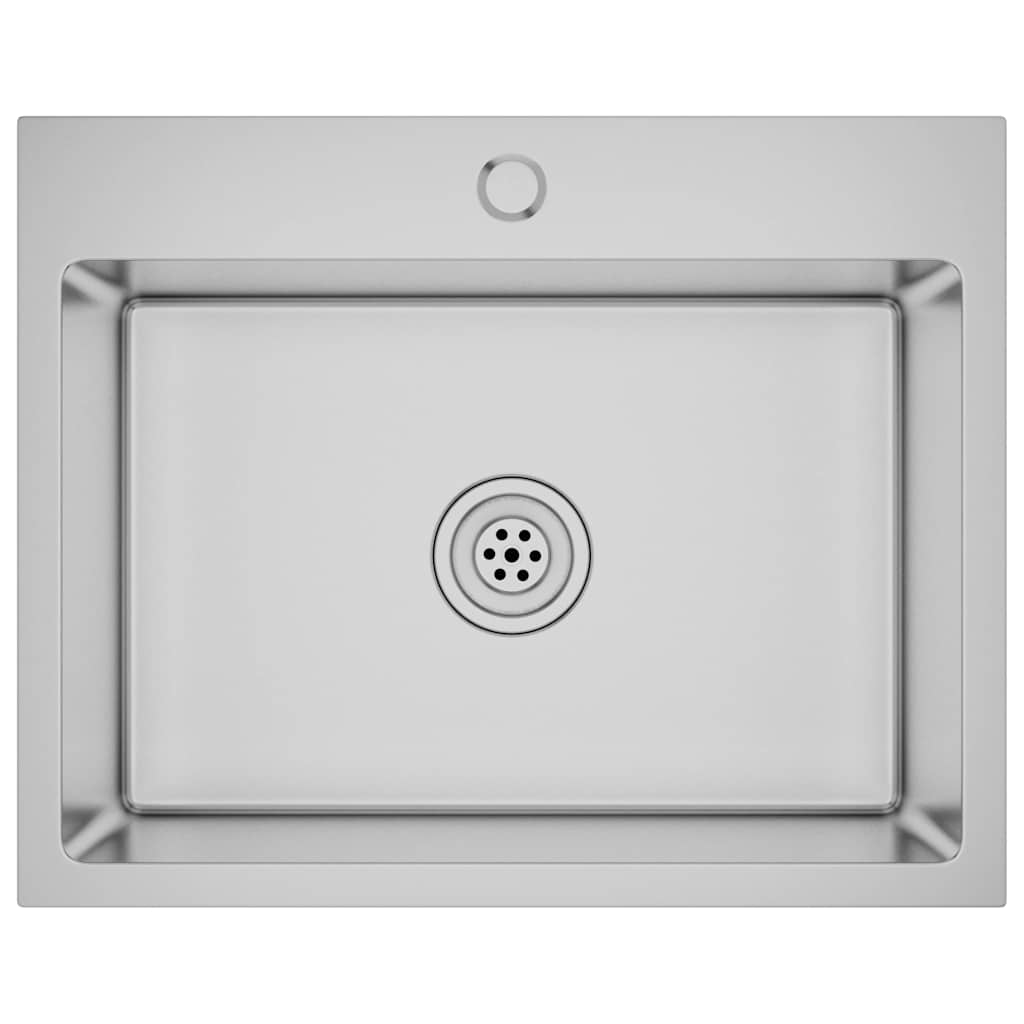 vidaXL Νεροχύτης Κουζίνας Χειροποίητος από Ανοξείδωτο Ατσάλι