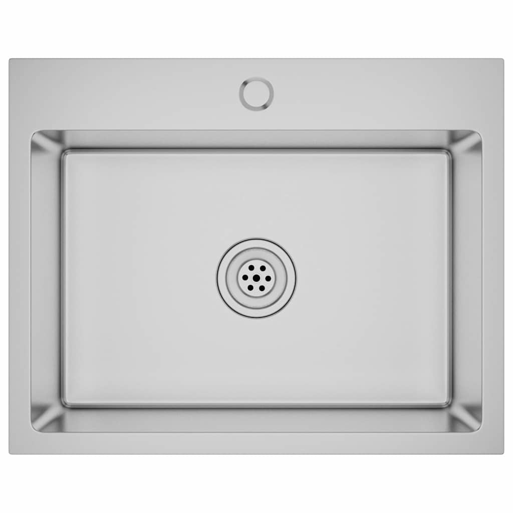 vidaXL Νεροχύτης Κουζίνας Χειροποίητος από Ανοξείδωτο Ατσάλι