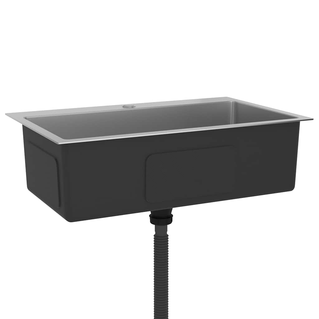 vidaXL Νεροχύτης Κουζίνας Χειροποίητος από Ανοξείδωτο Ατσάλι