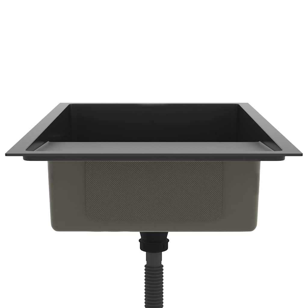 vidaXL Νεροχύτης Κουζίνας Χειροποίητος Μαύρος από Ανοξείδωτο Ατσάλι