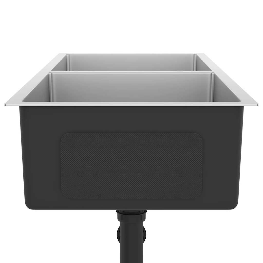 vidaXL Νεροχύτης Κουζίνας Χειροποίητος από Ανοξείδωτο Ατσάλι