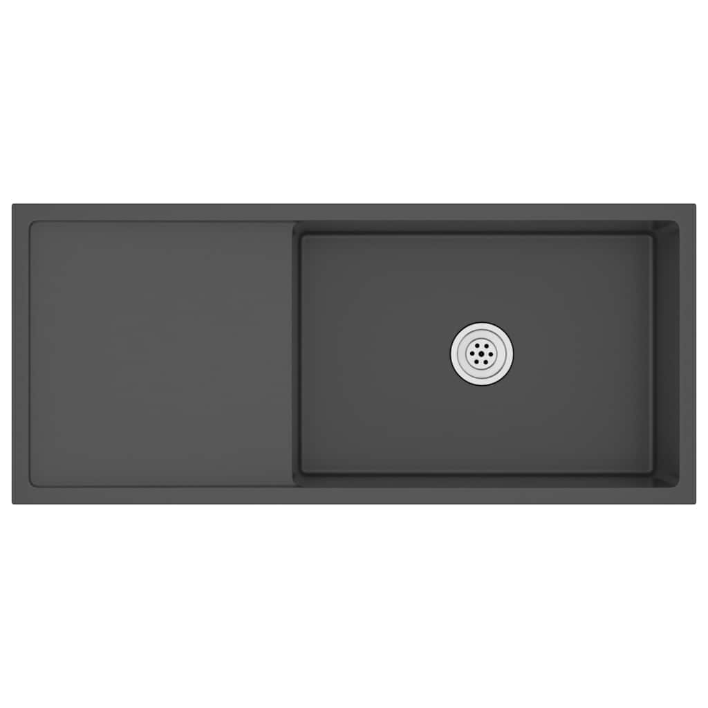 vidaXL Νεροχύτης Κουζίνας Χειροποίητος Μαύρος από Ανοξείδωτο Ατσάλι