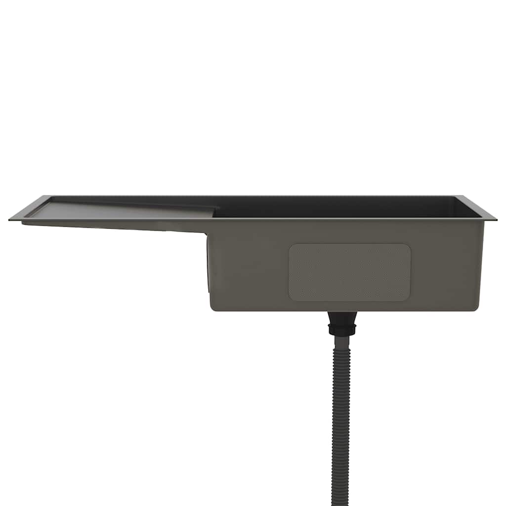 vidaXL Νεροχύτης Κουζίνας Χειροποίητος Μαύρος από Ανοξείδωτο Ατσάλι