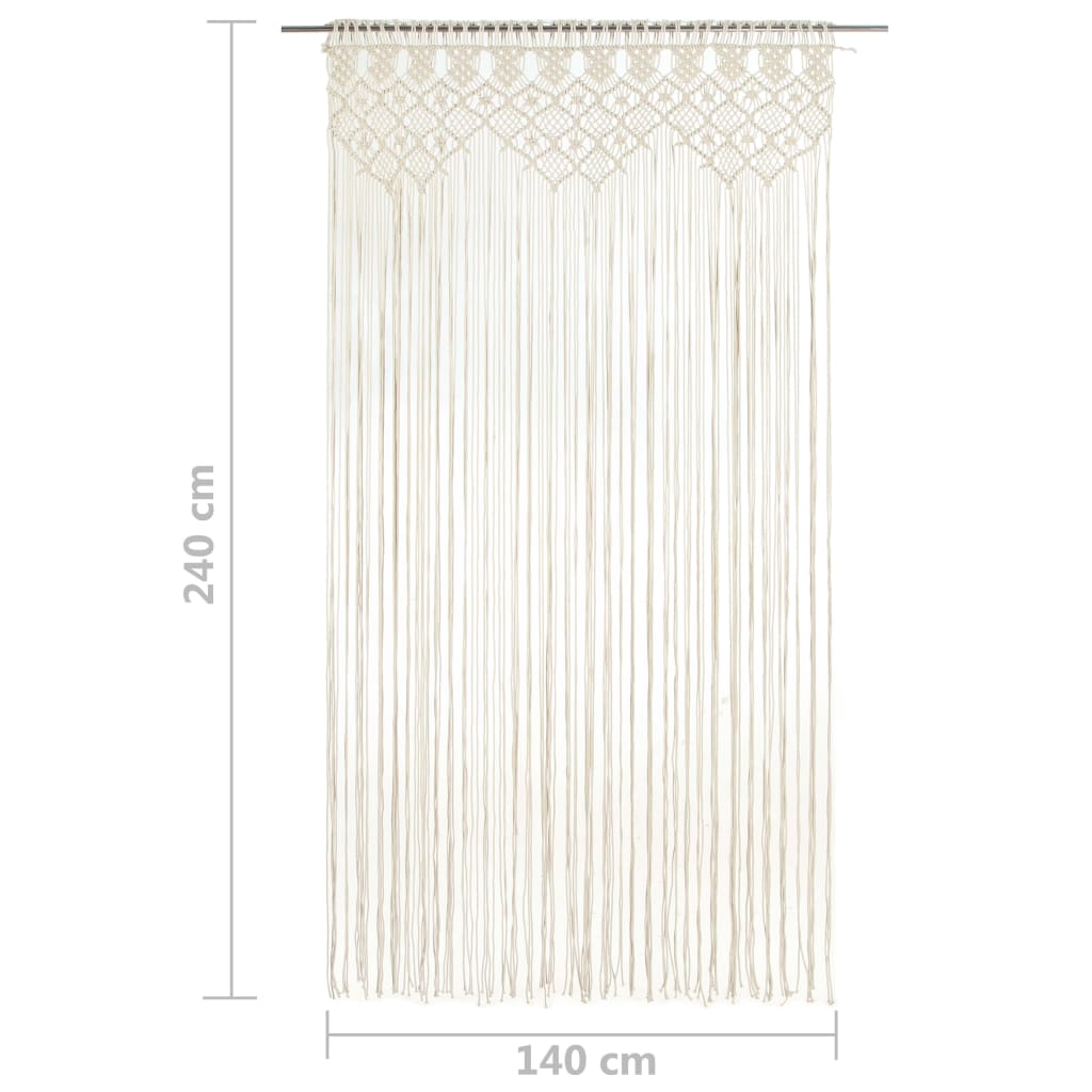 vidaXL Κουρτίνα Μακραμέ 140 x 240 εκ. Βαμβακερή