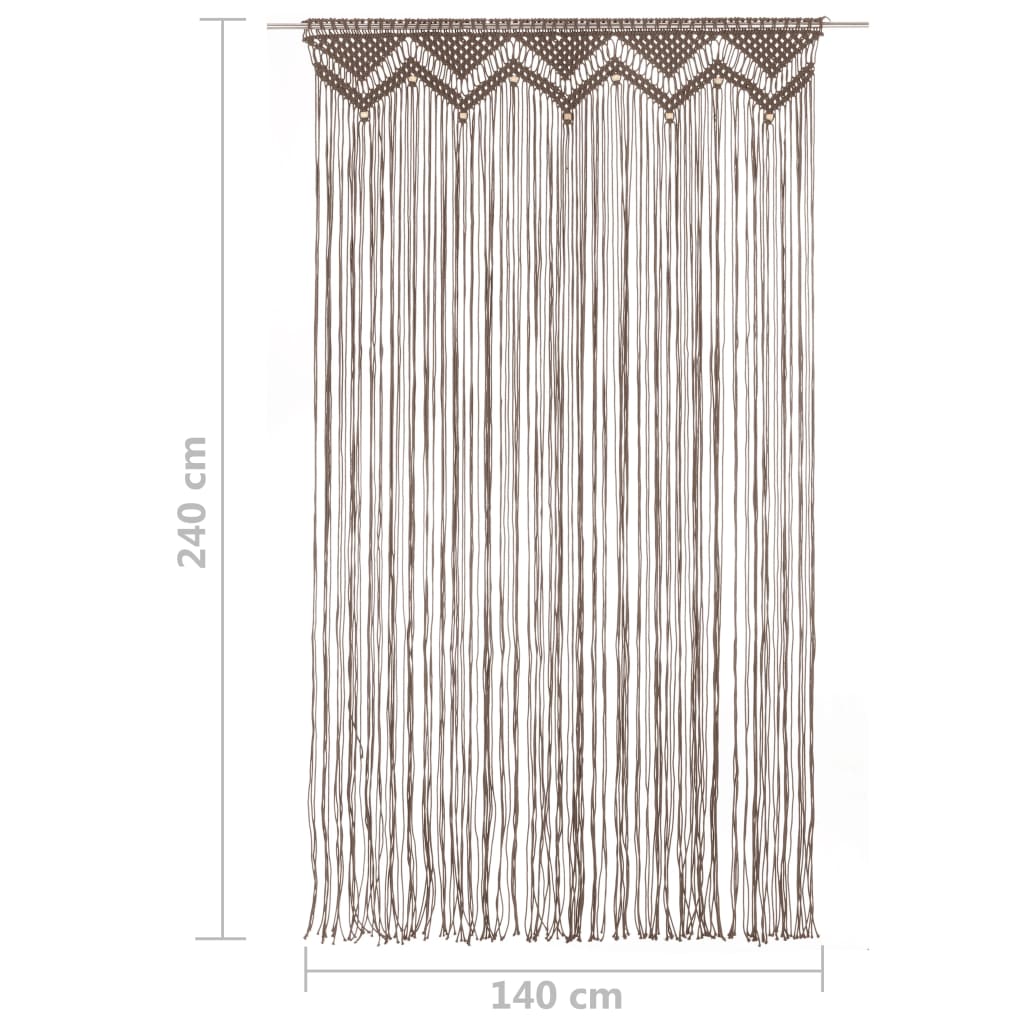 vidaXL Κουρτίνα Μακραμέ Taupe 140 x 240 εκ. Βαμβακερή