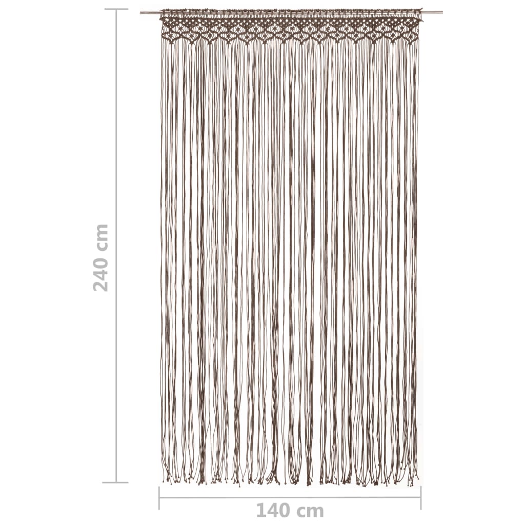 vidaXL Κουρτίνα Μακραμέ Taupe 140 x 240 εκ. Βαμβακερή
