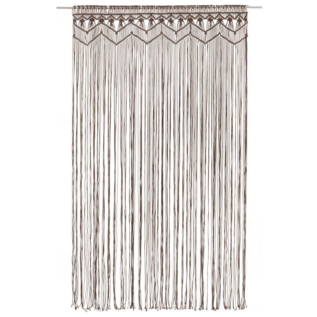 vidaXL Κουρτίνα Μακραμέ Taupe 140 x 240 εκ. Βαμβακερή