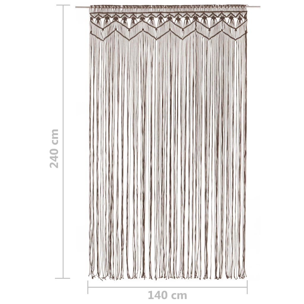 vidaXL Κουρτίνα Μακραμέ Taupe 140 x 240 εκ. Βαμβακερή