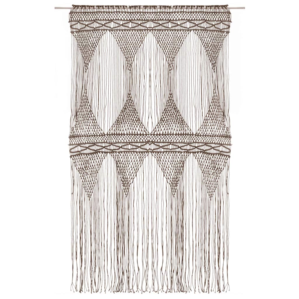 vidaXL Κουρτίνα Μακραμέ Taupe 140 x 240 εκ. Βαμβακερή