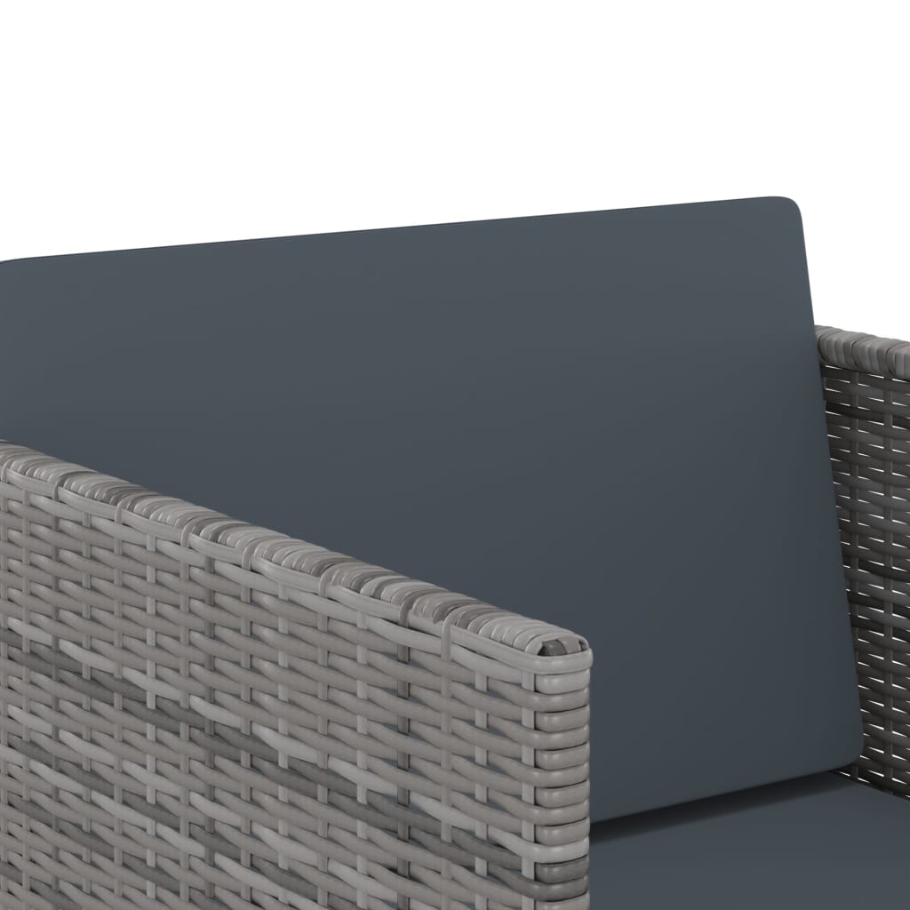 vidaXL Σετ Τραπεζαρίας Κήπου 11 τεμ. Γκρι Συνθετ. Ρατάν με Μαξιλάρια