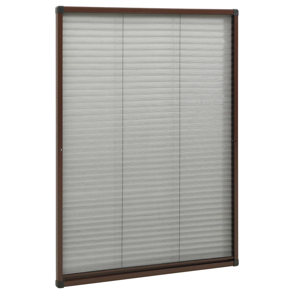vidaXL Σήτα Παραθύρου Πλισέ Καφέ 80 x 120 εκ. από Αλουμίνιο