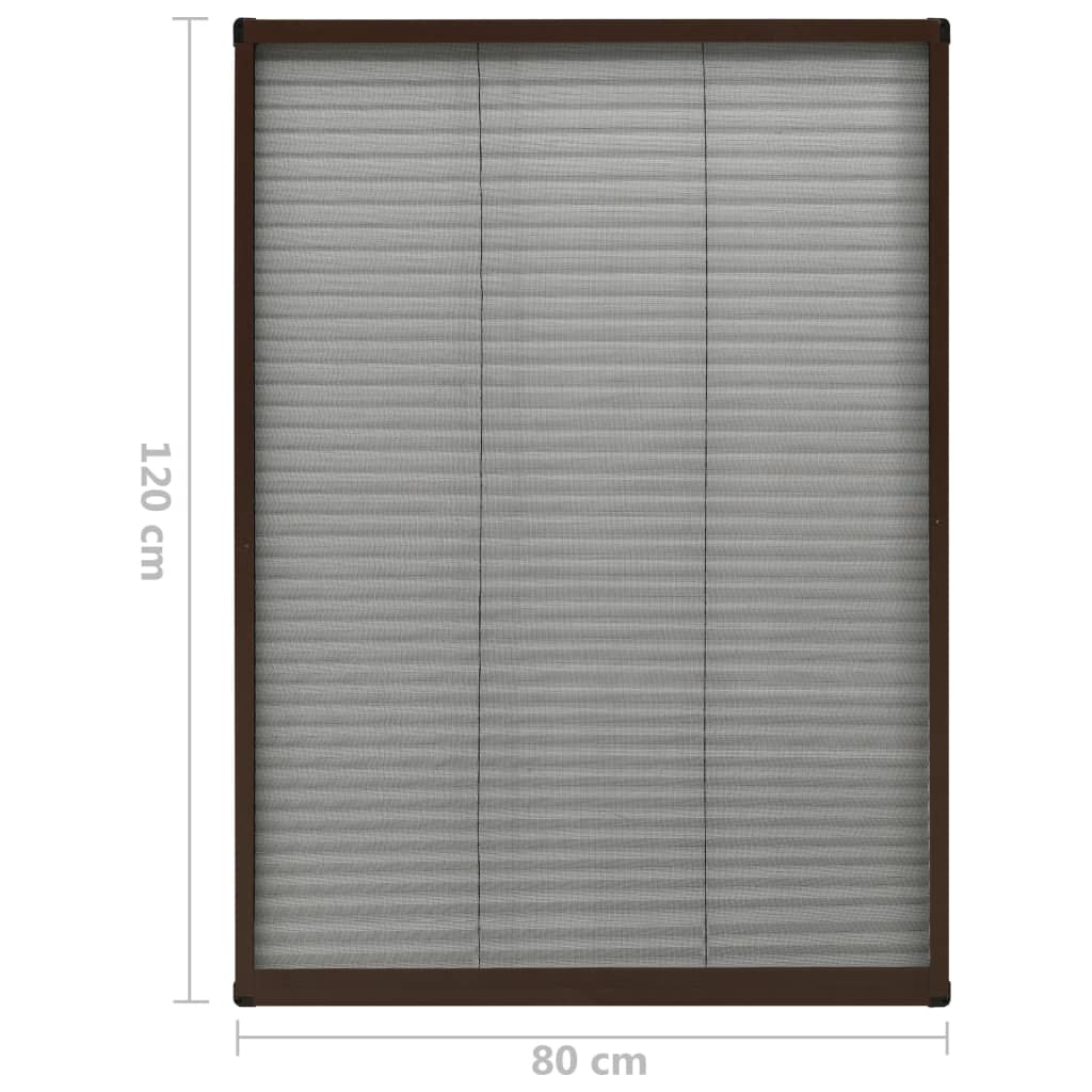 vidaXL Σήτα Παραθύρου Πλισέ Καφέ 80 x 120 εκ. από Αλουμίνιο