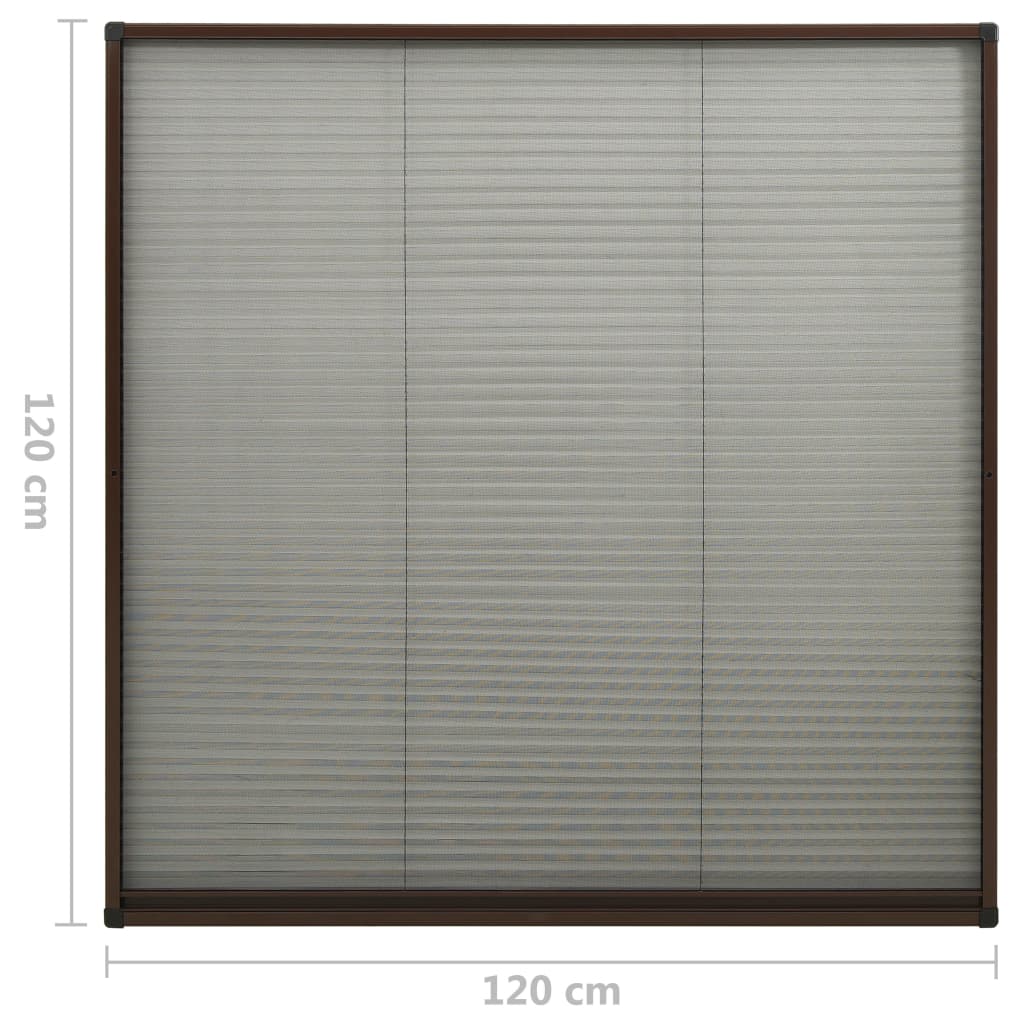 vidaXL Σήτα Παραθύρου Πλισέ Καφέ 120 x 120 εκ. από Αλουμίνιο