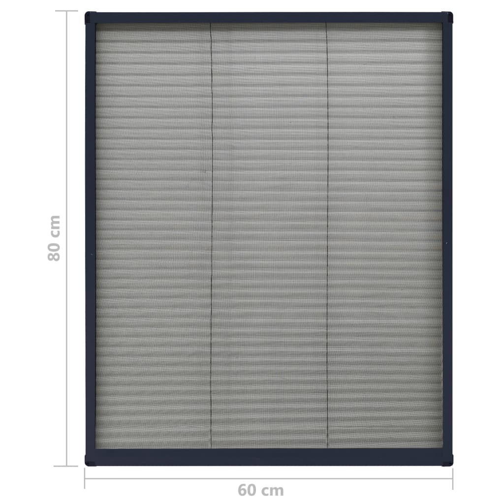 vidaXL Σήτα Παραθύρου Πλισέ Ανθρακί 60 x 80 εκ. από Αλουμίνιο