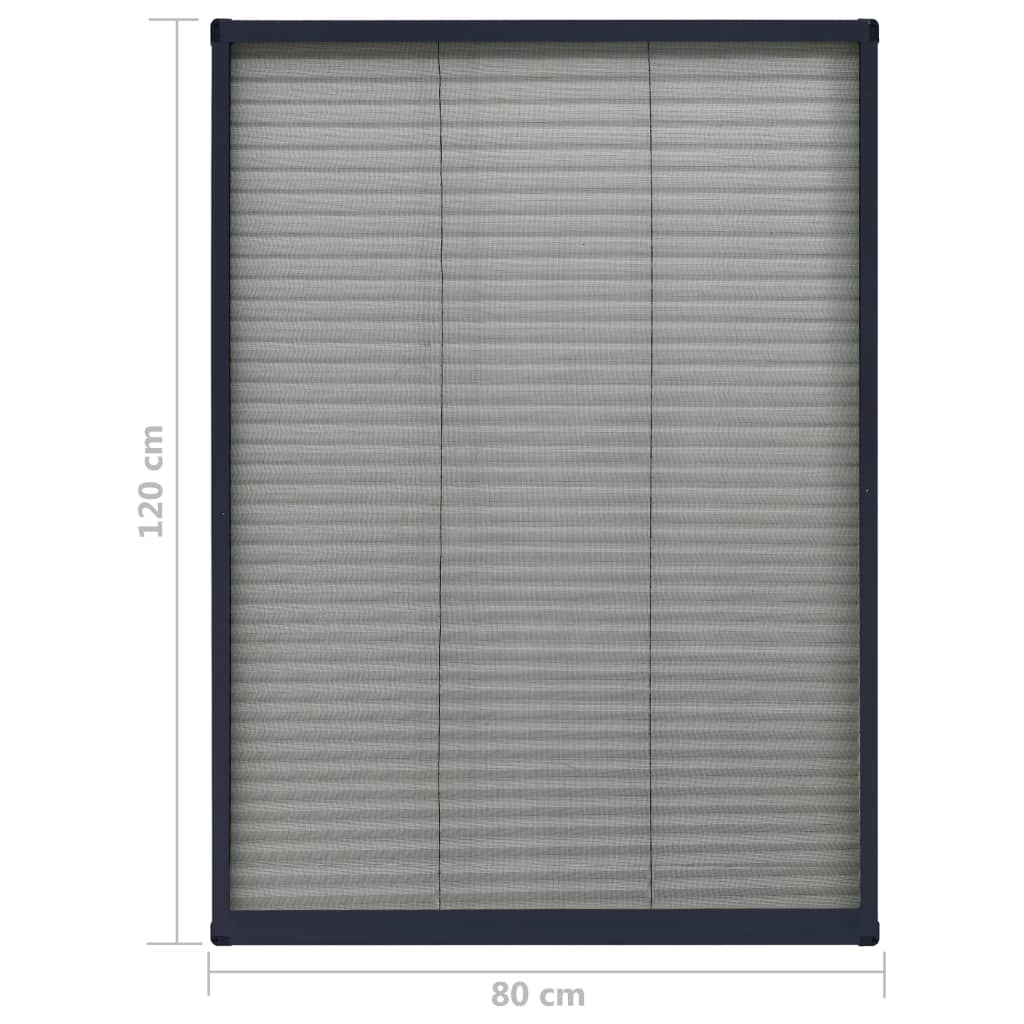 vidaXL Σήτα Παραθύρου Πλισέ Ανθρακί 80 x 120 εκ. από Αλουμίνιο