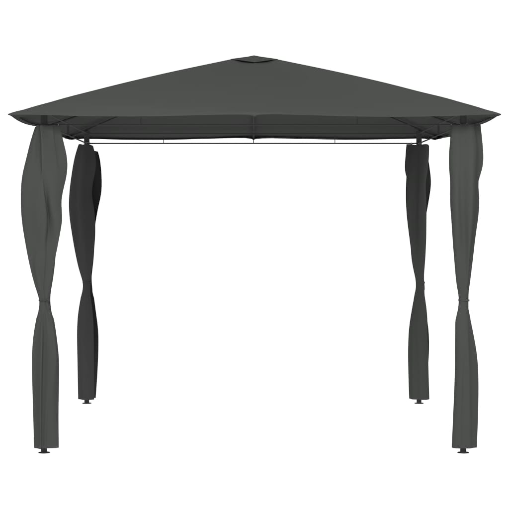 vidaXL Κιόσκι με Καλύμματα Στύλων Ανθρακί 3 x 3 x 2,6 μ. 160 γρ./μ²