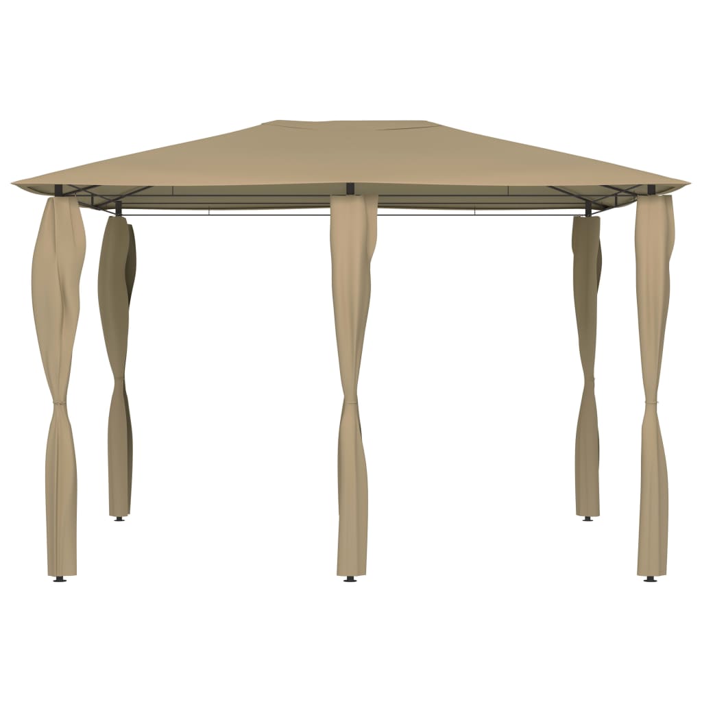 vidaXL Κιόσκι με Καλύμματα Στύλων Taupe 3 x 4 x 2,6 μ. 160 γρ./μ²