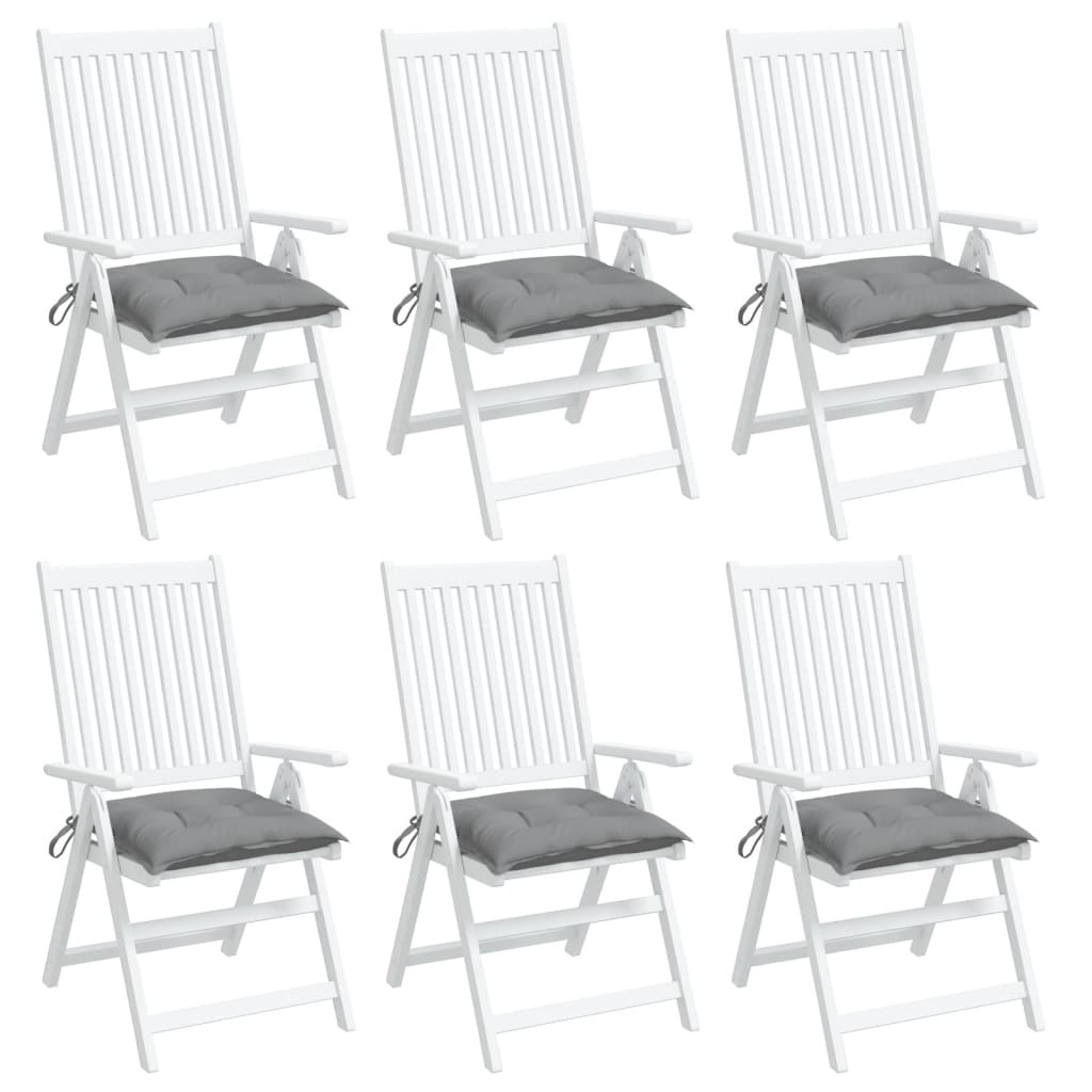 vidaXL Μαξιλάρια Καρέκλας Κήπου 6 τεμ. Γκρι 40x40x7 εκ. Υφασμάτινα