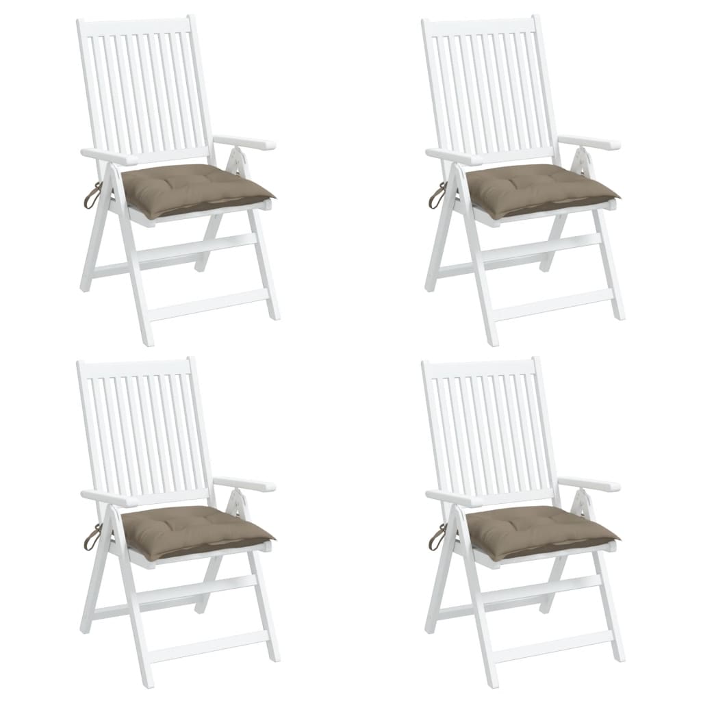 vidaXL Μαξιλάρια Καρέκλας Κήπου 4 τεμ. Taupe 40x40x7 εκ. Υφασμάτινα