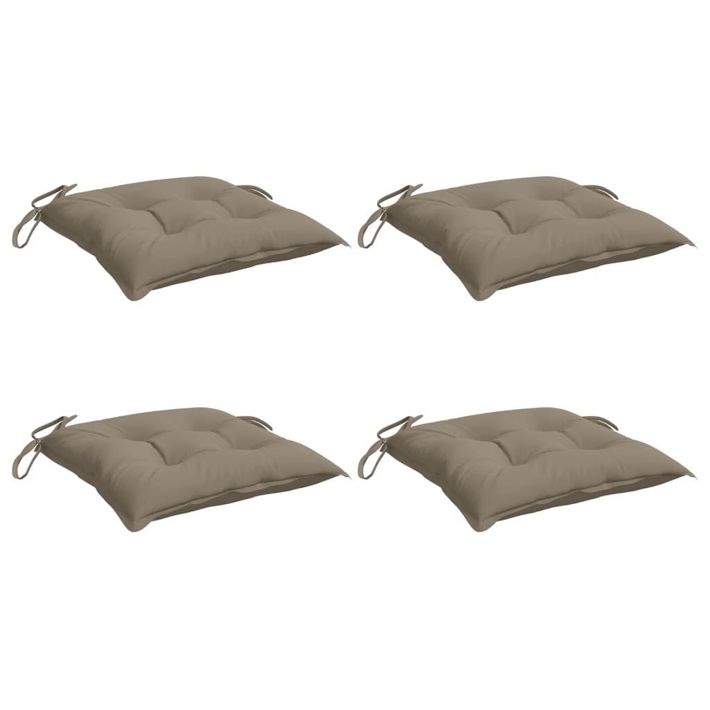 vidaXL Μαξιλάρια Καρέκλας Κήπου 4 τεμ. Taupe 50x50x7 εκ. Oxford Ύφασμα