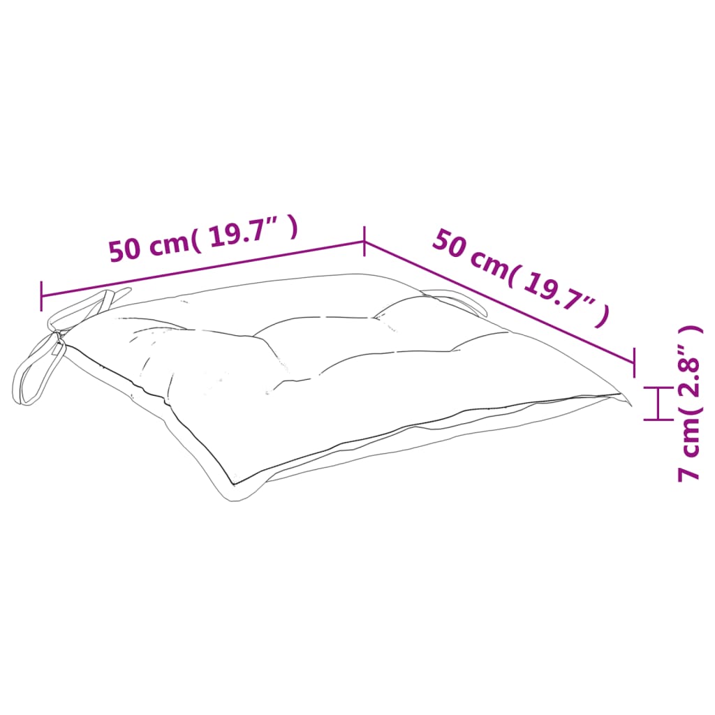 vidaXL Μαξιλάρια Καρέκλας Κήπου 4 τεμ. Taupe 50x50x7 εκ. Oxford Ύφασμα