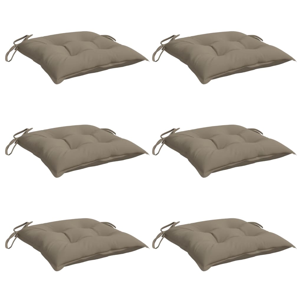 vidaXL Μαξιλάρια Καρέκλας Κήπου 6 τεμ. Taupe 50x50x7 εκ. Oxford Ύφασμα