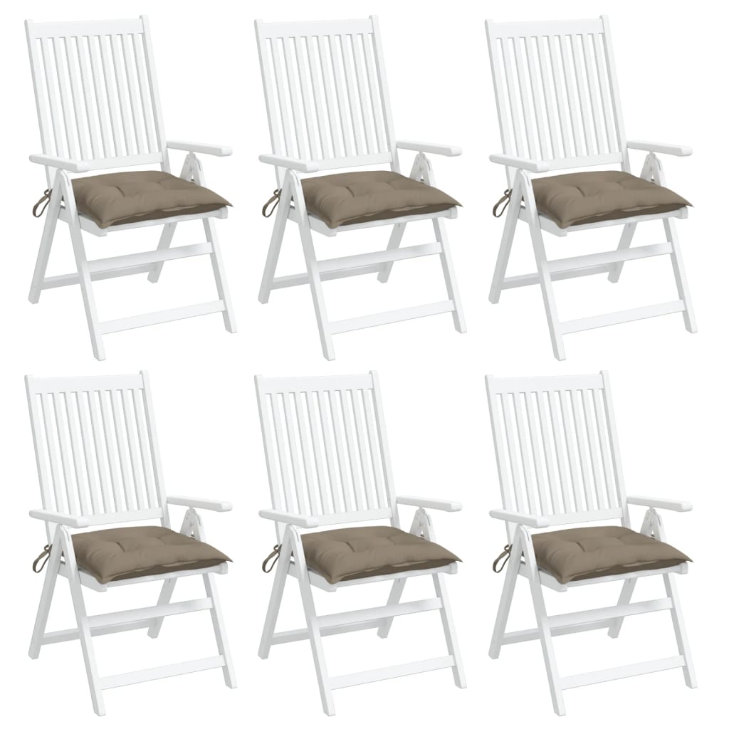vidaXL Μαξιλάρια Καρέκλας Κήπου 6 τεμ. Taupe 50x50x7 εκ. Oxford Ύφασμα