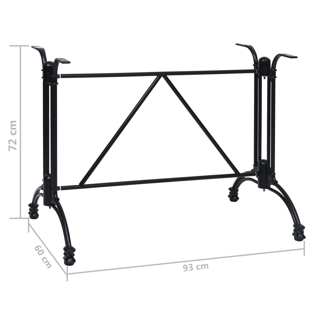 vidaXL Πόδι Τραπεζιού Bistro Μαύρο 93x60x72 εκ. από Χυτό Αλουμίνιο