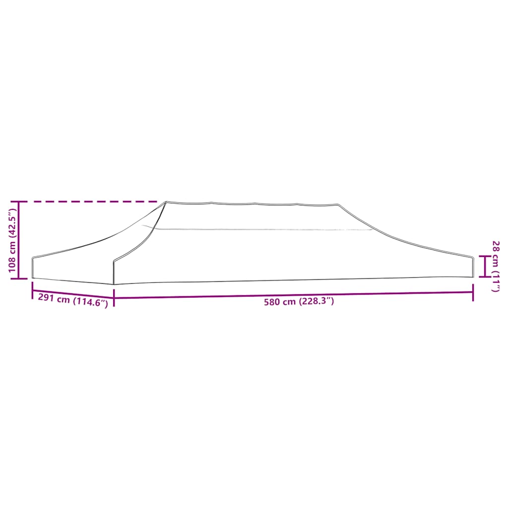 vidaXL Κάλυμμα Τέντας Εκδηλώσεων Μπορντό 6 x 3 μ. 270 γρ/μ²