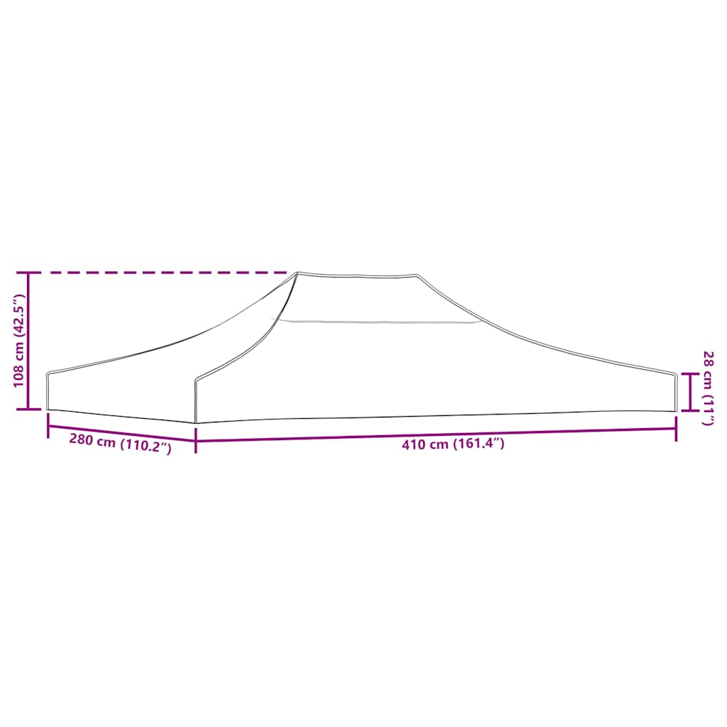 vidaXL Κάλυμμα Τέντας Εκδηλώσεων Μπεζ 4 x 3 μ. 270 γρ/μ²