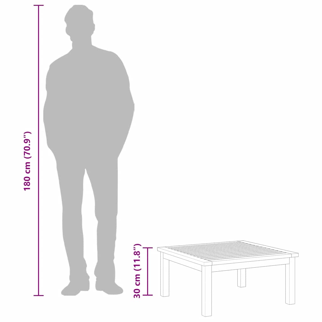 vidaXL Τραπεζάκι Σαλονιού Κήπου 63x63x30 εκ. από Μασίφ Ξύλο Ακακίας