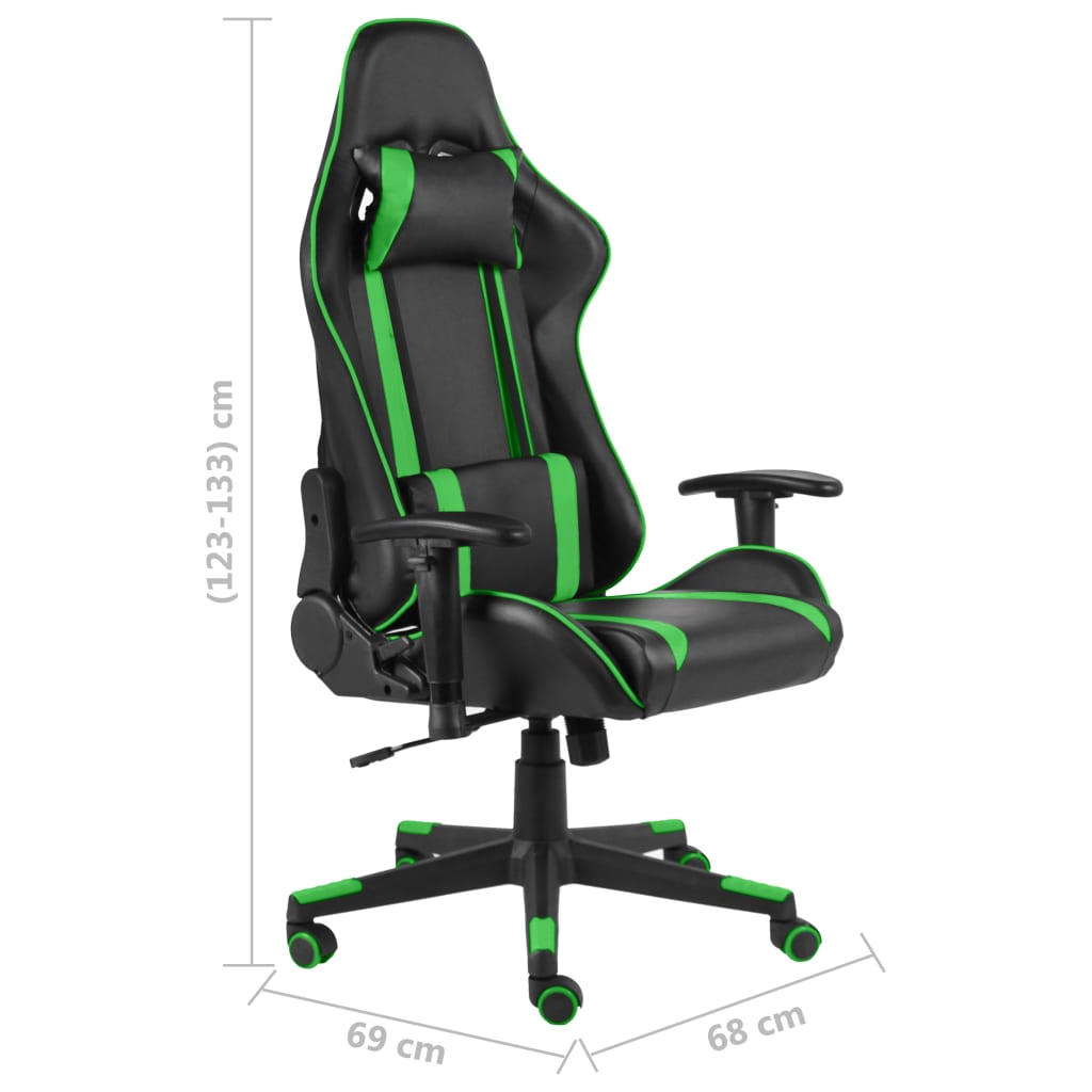 vidaXL Καρέκλα Gaming Περιστρεφόμενη Πράσινη από PVC