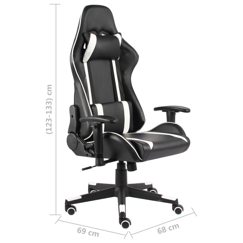 vidaXL Καρέκλα Gaming Περιστρεφόμενη Λευκή από PVC