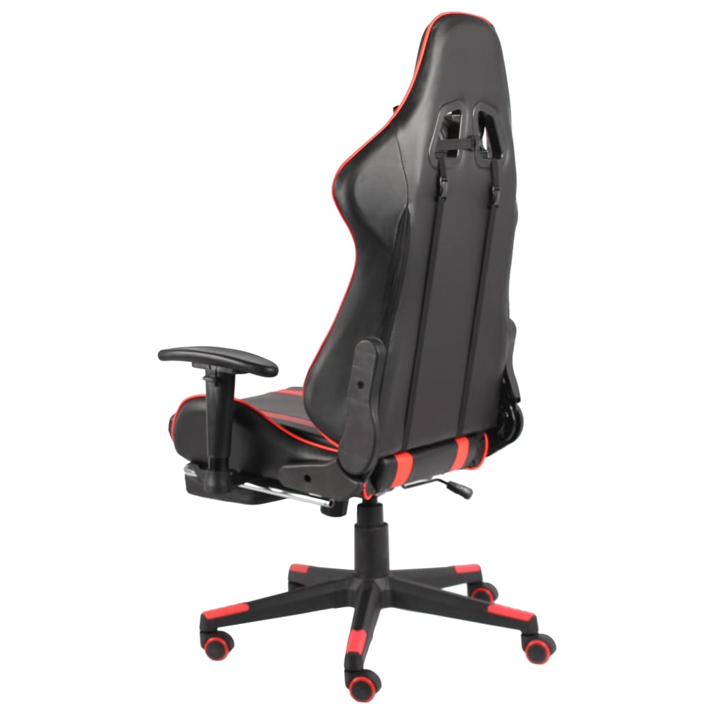vidaXL Καρέκλα Gaming Περιστρεφόμενη με Υποπόδιο Κόκκινη PVC