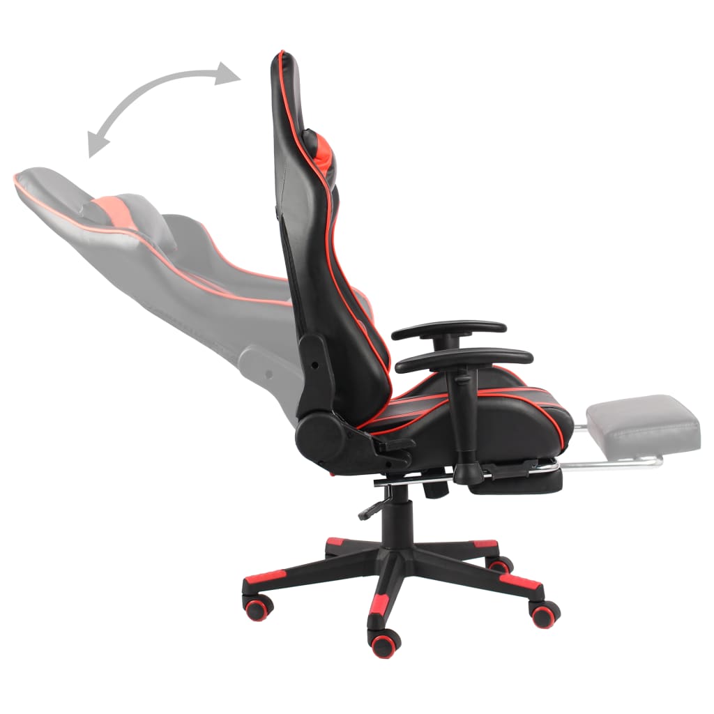 vidaXL Καρέκλα Gaming Περιστρεφόμενη με Υποπόδιο Κόκκινη PVC