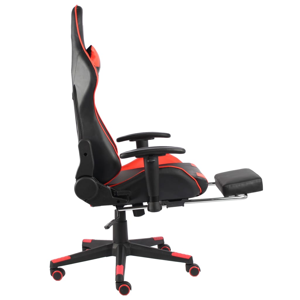 vidaXL Καρέκλα Gaming Περιστρεφόμενη με Υποπόδιο Κόκκινη PVC