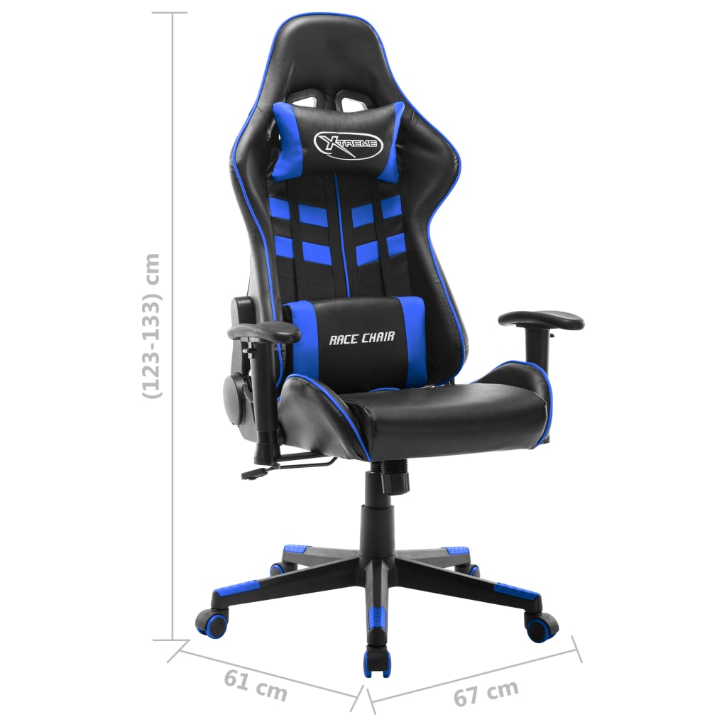 vidaXL Καρέκλα Gaming Μαύρο/Μπλε από Συνθετικό Δέρμα