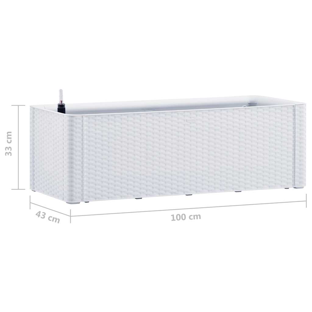 vidaXL Ζαρντινιέρα Κήπου Λευκή 100x43x33 εκ. με Αυτόματο Πότισμα