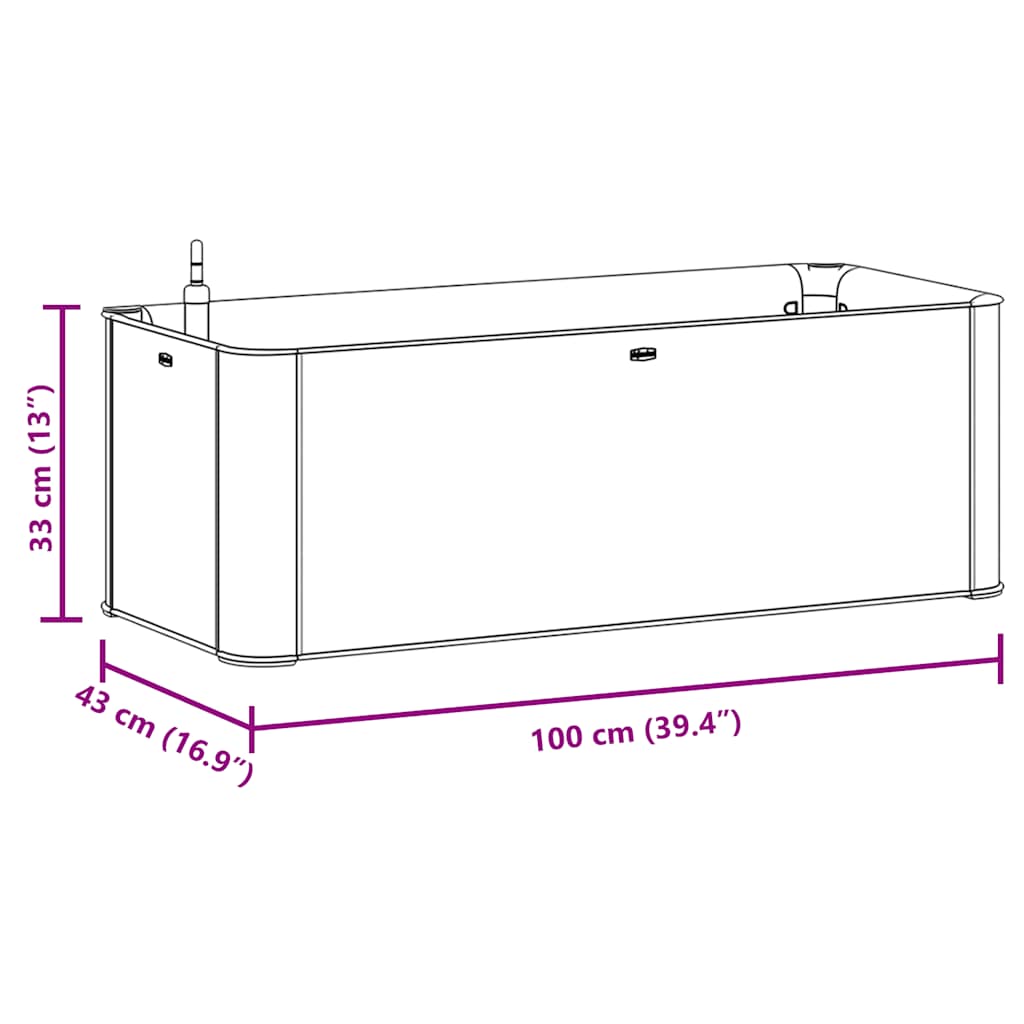 vidaXL Ζαρντινιέρα Κήπου Μόκα 100x43x33 εκ. με Αυτόματο Πότισμα