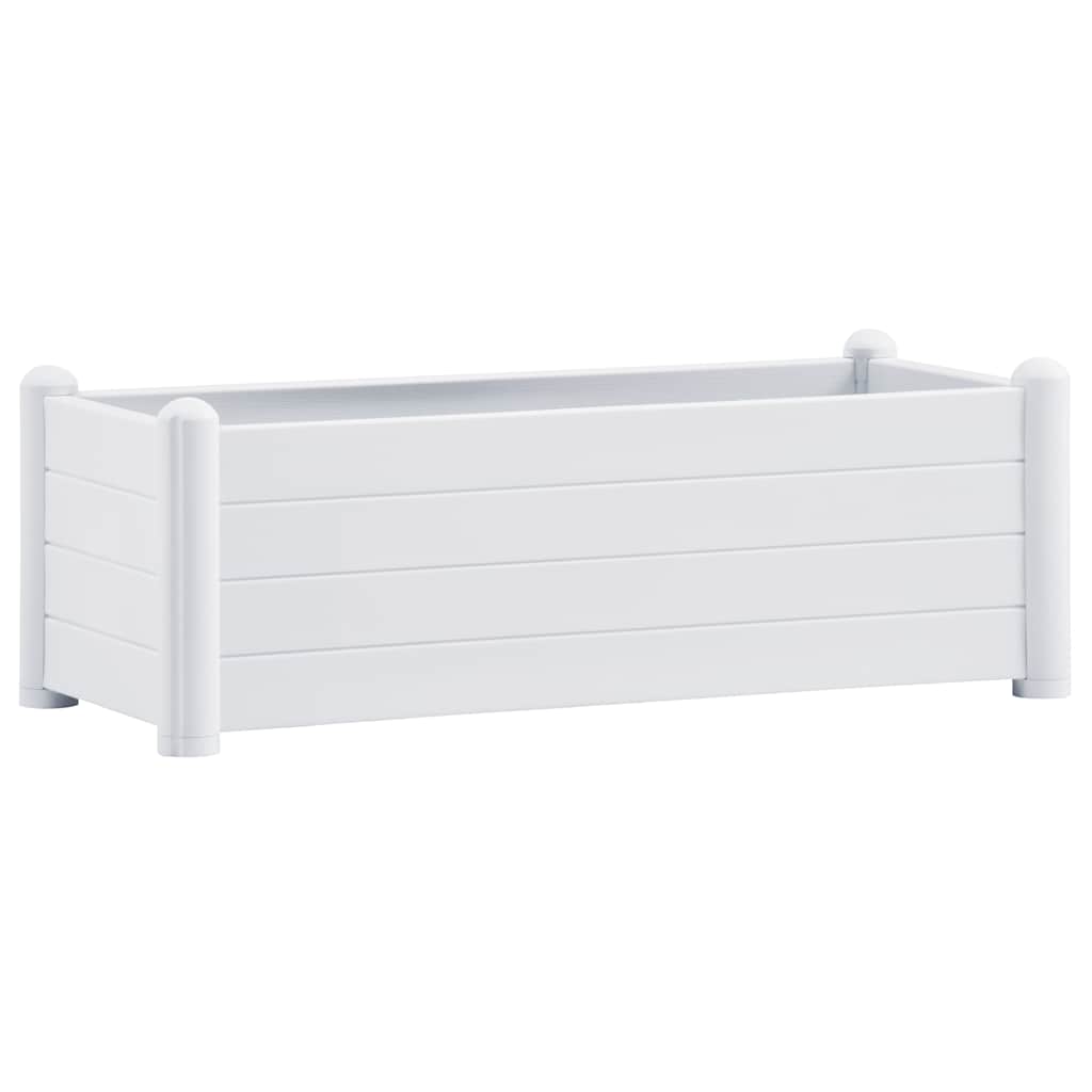vidaXL Ζαρντινιέρα Υπερυψωμένη Λευκή 100 x 43 x 35 εκ. Πολυπροπυλένιο