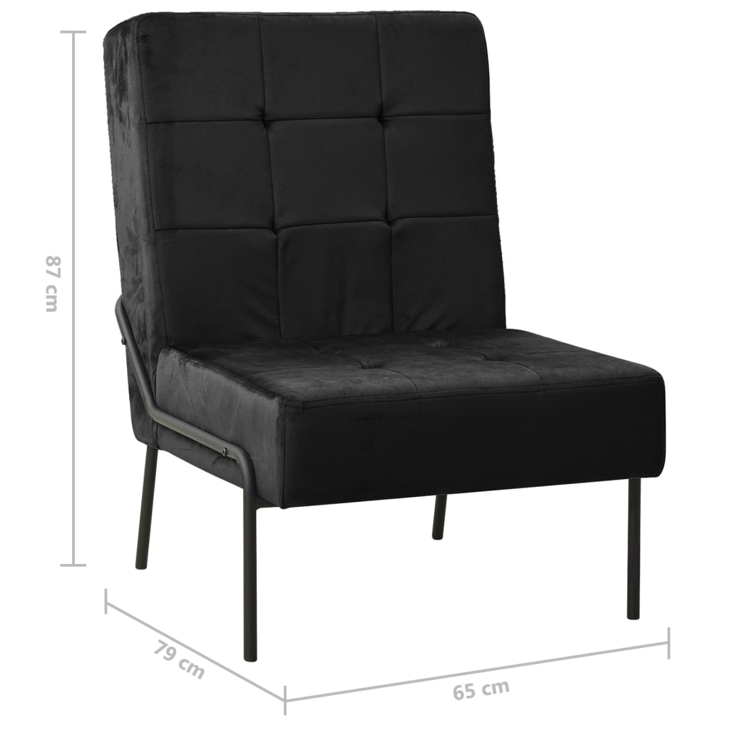 vidaXL Καρέκλα Χαλάρωσης 65 x 79 x 87 Μαύρη Βελούδινη